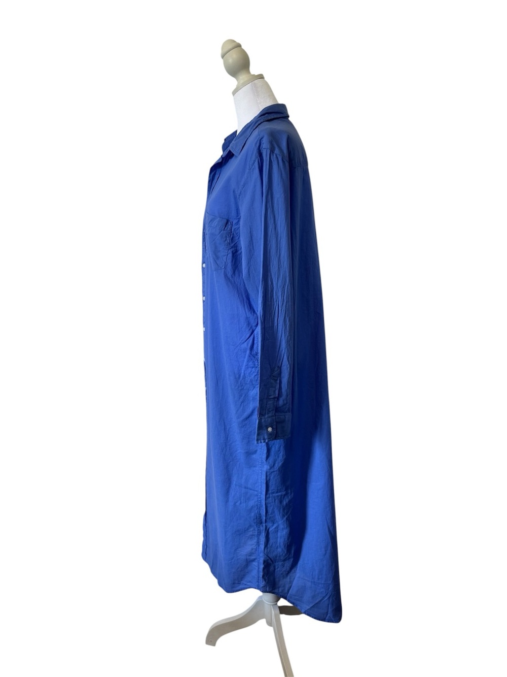 Frank & Eileen Rory Maxi Dress Woven Long Shirt Blue Coastal Euro Summer Large - Picture 3 of 14